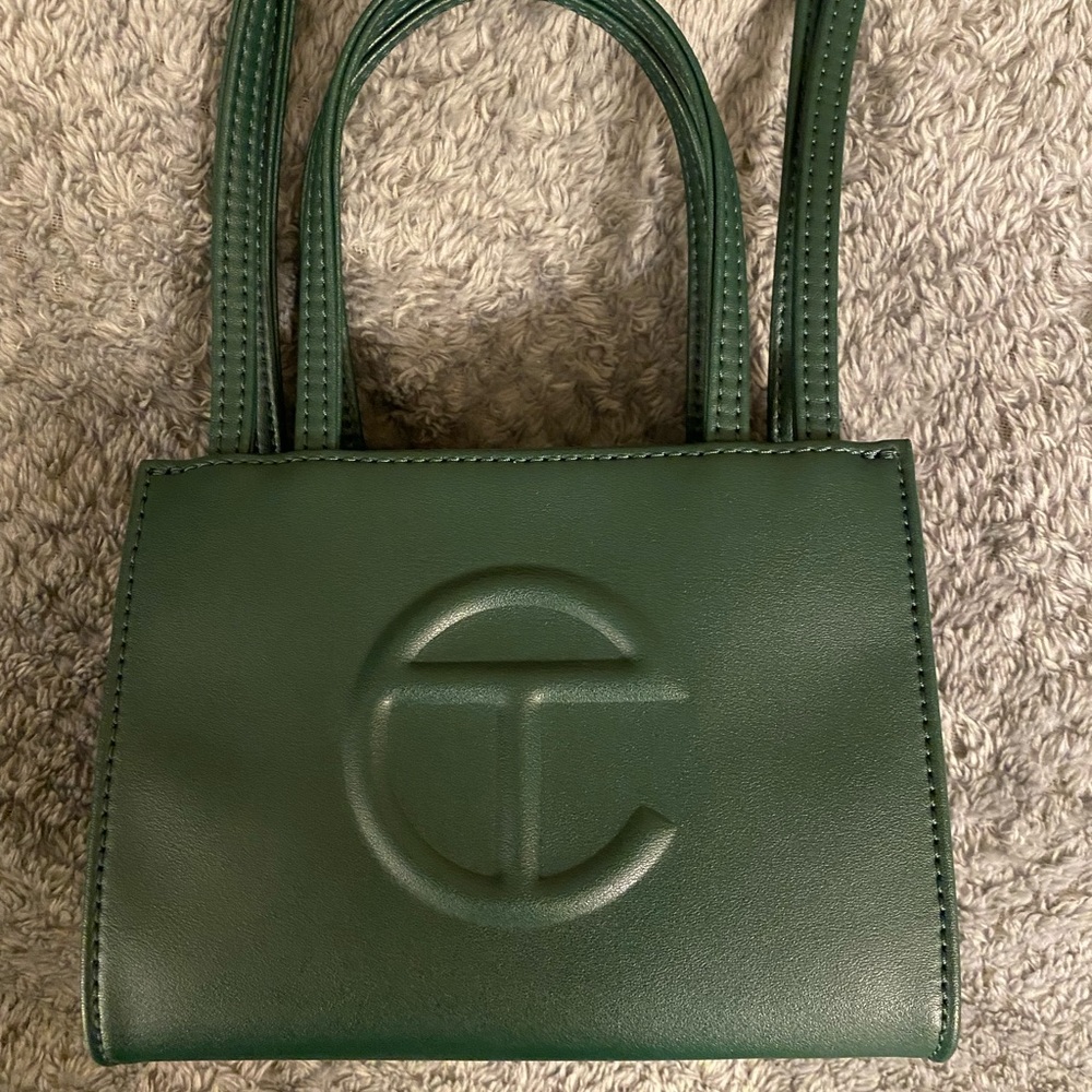 Telfar small shopping bag in dark olive